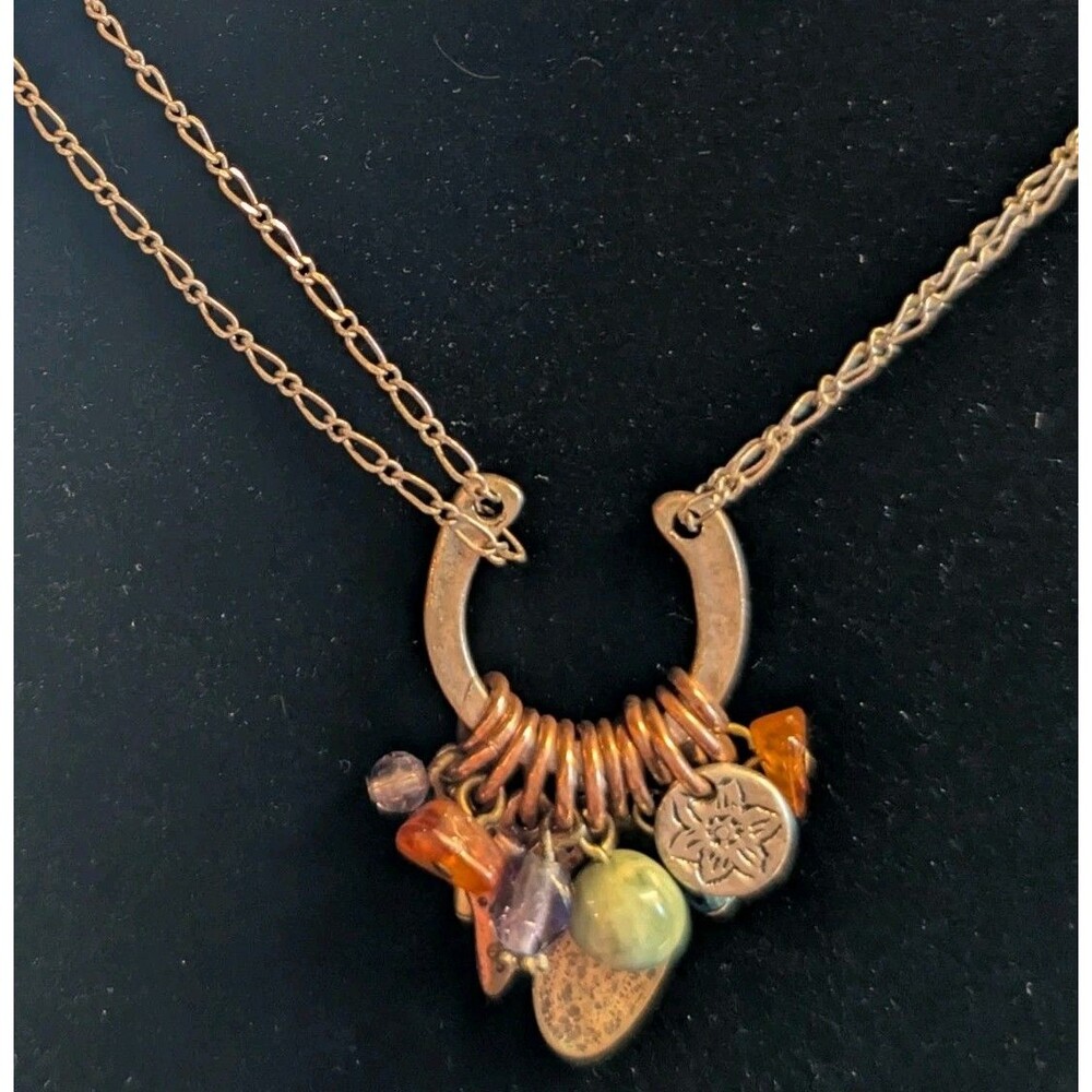 Chico’s Rancho Renaissance Necklace Equestrian Horseshoe Mixed Metal Multistrand